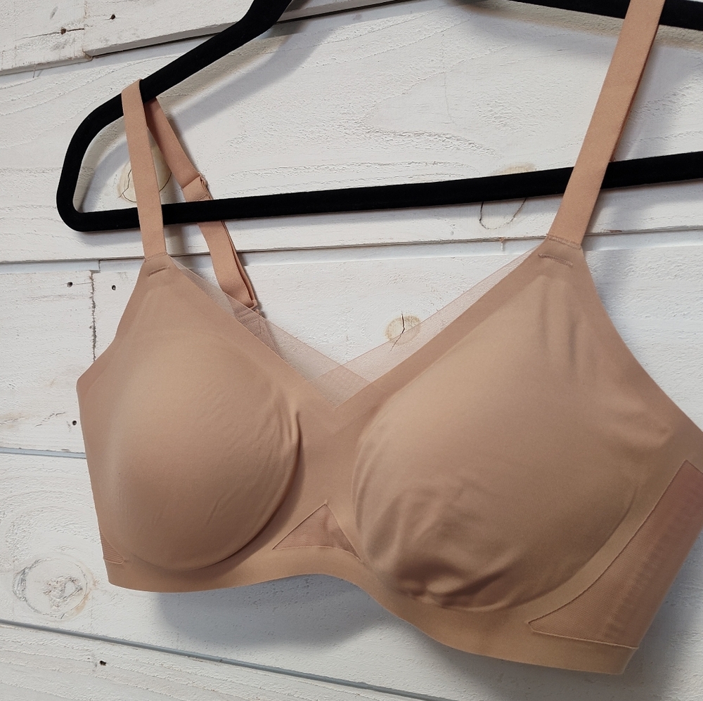 Honeylove Seamless Crossover Tan Bra Large 38 B/C - Picture 2 of 4